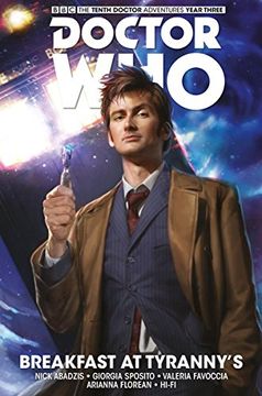 portada Doctor Who: The Tenth Doctor - Breakfast at Tyranny's, Volume 8 (Doctor Who: The Tenth Doctor 1) 