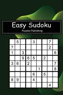 portada Easy Sudoku: Sudoku Puzzle Game For Beginers With Green Abstract sound wave cover (en Inglés)
