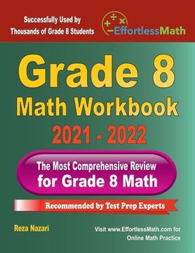 portada Grade 8 Math Workbook: The Most Comprehensive Review for Grade 8 Math (en Inglés)