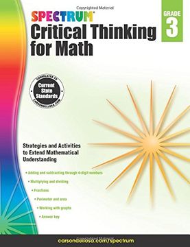 portada Spectrum Critical Thinking for Math, Grade 3 (in English)