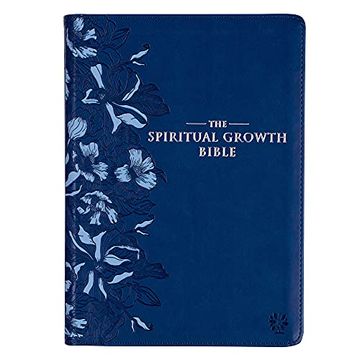 portada The Spiritual Growth Bible Navy Faux Leather (en Inglés)