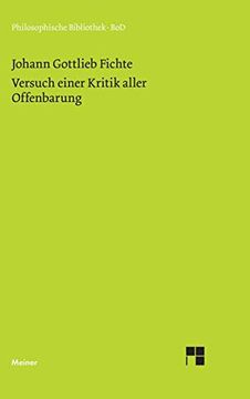 portada Versuch Einer Kritik Aller Offenbarung (1792) (en Alemán)
