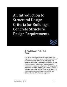 portada An Introduction to Structural Design Criteria for Buildings: Concrete Structure Design Requirements (en Inglés)