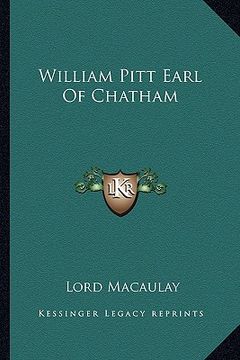 portada william pitt earl of chatham (en Inglés)