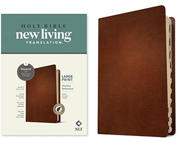 portada Nlt Large Print Thinline Reference Bible, Filament Enabled Edition (Red Letter, Genuine Leather, Brown, Indexed) (en Inglés)