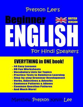 portada Preston Lee's Beginner English For Hindi Speakers (British) (en Inglés)