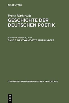 portada Geschichte der deutschen Poetik, Band 5, Das zwanzigste Jahrhundert (Grundria Der Germanischen Philologie) (German Edition)