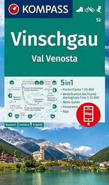 portada Kompass Wanderkarte 52 Vinschgau / val Venosta 1: 50. 000 (in Italian)