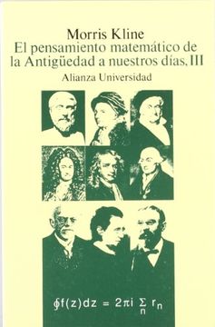portada El Pensamiento Matematico de la Antiguedad a Nuestros Dias, iii (in Spanish)