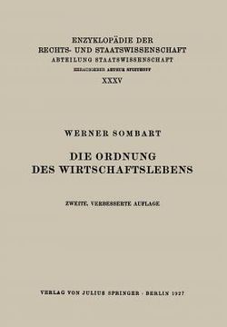 portada Die Ordnung Des Wirtschaftslebens (in German)