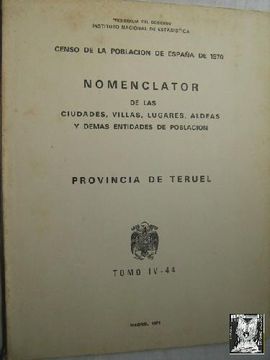 portada Nomenclator de la Provincia de Teruel