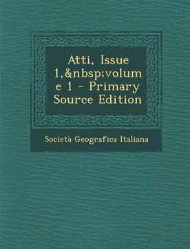 portada Atti, Issue 1, Volume 1 (en Italiano)