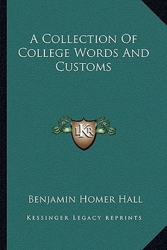 portada a collection of college words and customs (en Inglés)