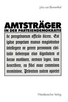 portada amtstrager in der parteiendemokratie (en Alemán)