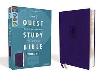 portada Niv, Quest Study Bible, Personal Size, Leathersoft, Blue, Comfort Print: The Only q and a Study Bible (en Inglés)