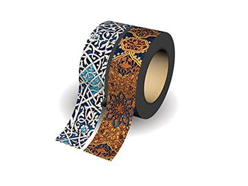 portada Granada Turquoise/Safavid Indigo (Mixed Pack) Washi Tape: Two Iconic Paperblanks Designs per Set, Metallic Foil Pattern, 15Mm Wide x 10 Metres Long (Washi Tape Mixed Pack)
