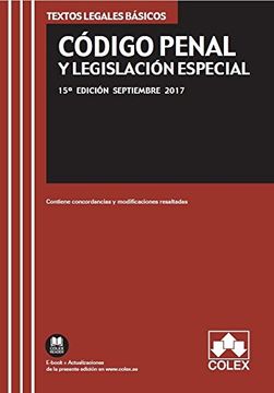 portada CÓDIGO PENAL Y LEGISLACIÓN ESPECIAL: Texto legal básico con concordancias y modificaciones resaltadas (TEXTOS LEGALES BÁSICOS)