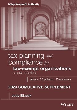 portada Tax Planning and Compliance for Tax-Exempt Organizations, 2023 Cumulative Supplement (en Inglés)