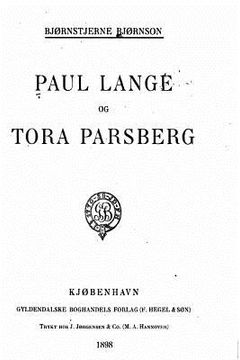 portada Paul Lange Og Tora Parsberg (in Danés)