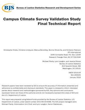 portada Campus Climate Survey Validation Study Final Technical Report (en Inglés)