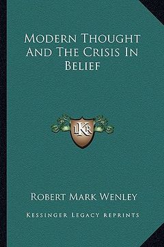portada modern thought and the crisis in belief