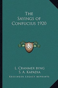 portada the sayings of confucius 1920 (en Inglés)