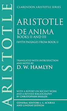 portada De Anima: Books ii and iii (With Passages From Book i) (Clarendon Aristotle Series) (Book i Bks. Ii & Iii) (en Inglés)