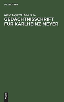 portada Ged Chtnisschrift f r Karlheinz Meyer (en Alemán)