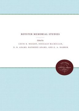portada Royster Memorial Studies (in English)