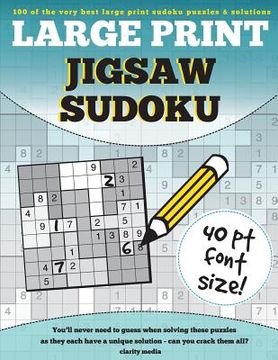 portada Large Print Jigsaw Sudoku: 100 large print jigsaw sudoku puzzles (en Inglés)