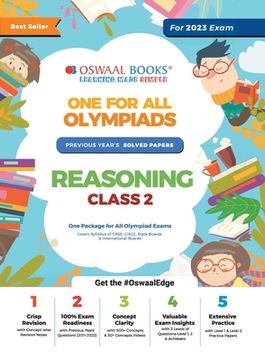 portada Oswaal One For All Olympiad Previous Years' Solved Papers, Class-2 Reasoning Book (For 2023 Exam) (in English)