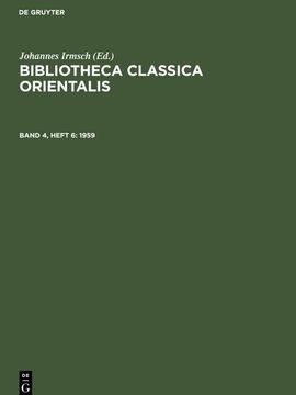 portada Bibliotheca Classica Orientalis (en Alemán)