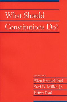 portada What Should Constitutions do? (Social Philosophy and Policy) (en Inglés)
