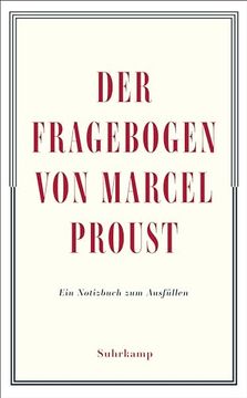 portada Der Fragebogen von Marcel Proust. Ein Notizbuch zum Ausfüllen de Marcel Proust(Suhrkamp Verlag kg) (en Alemán)
