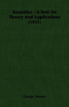 portada acoustics - a text on theory and applications (1931) (en Inglés)