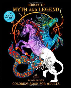portada Horses of Myth and Legend: Coloring Book for Adults (en Inglés)