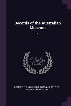 portada Records of the Australian Museum: 4 (en Inglés)