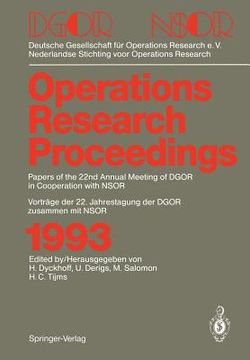 portada operations research proceedings 1993: dgor/nsor papers of the 22nd annual meeting of dgor in cooperation with nsor / vortrage der 22. jahrestagung der