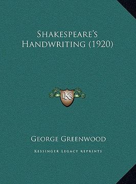 portada shakespeare's handwriting (1920) (en Inglés)