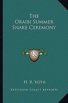 portada the oraibi summer snake ceremony (en Inglés)
