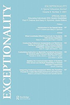 portada educating individuals with severe disabilities: a special issue of exceptionality (en Inglés)
