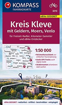 portada Kompass Fahrradkarte Kreis Kleve mit Geldern, Moers, Venlo 1: 50. 000, fk 3213: Reiß- und Wetterfest (Kompass-Fahrradkarten Deutschland, Band 3213) (en Alemán)