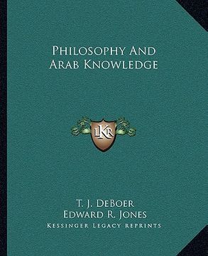 portada philosophy and arab knowledge (en Inglés)