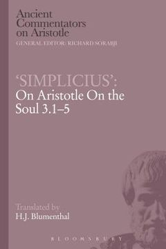 portada 'Simplicius': On Aristotle on the Soul 3.1-5