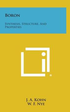 portada Boron: Synthesis, Structure, and Properties (en Inglés)