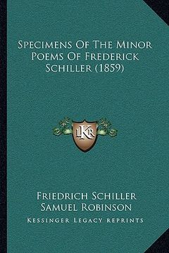 portada specimens of the minor poems of frederick schiller (1859) (en Inglés)