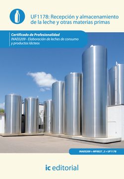 portada Recepción y Almacenamiento de la Leche y Otras Materias Primas. Inae0209 - Elaboración de Leches de Consumo y Productos Lácteos