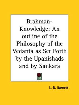 portada brahman-knowledge: an outline of the philosophy of the vedanta as set forth by the upanishads and by sankara (en Inglés)
