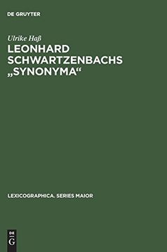 portada Leonhard Schwartzenbachs "Synonyma" (Lexicographica. Series Maior) (en Alemán)