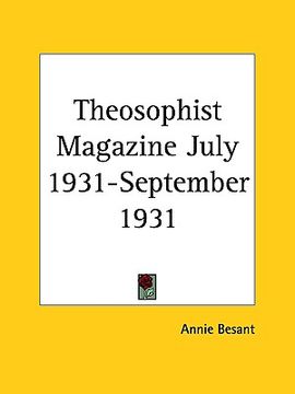 portada theosophist magazine july 1931-september 1931 (en Inglés)